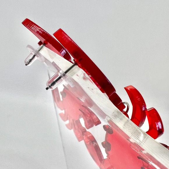 Red Crab Earrings - Cajun Earrings - Louisiana Earrings - Statement Earrings - Picture 5 of 11